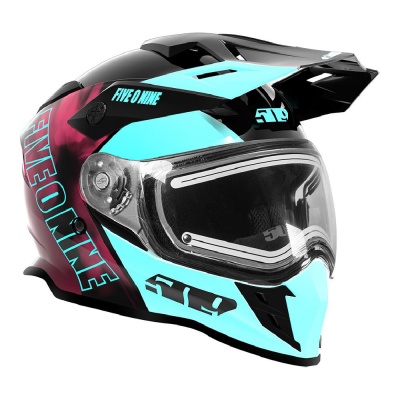 Снегоходный шлем 509 Delta R3L с подогревом Teal Maroon Galaxy фото в интернет-магазине FrontFlip.Ru