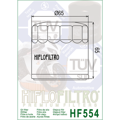 HIFLOFILTRO Масляные фильтры (HF554) фото в интернет-магазине FrontFlip.Ru