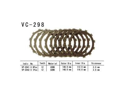 VESRAH   Диски сцепления VC-298 фото в интернет-магазине FrontFlip.Ru