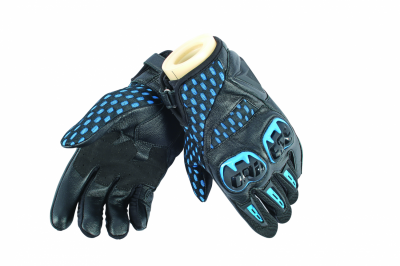 DAINESE AIR HERO GLOVES - BLACK/ELECTRIC-BLUE перчатки короткие муж фото в интернет-магазине FrontFlip.Ru