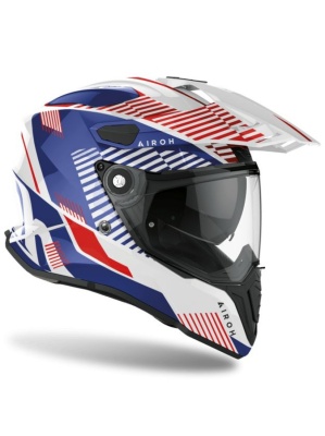AIROH шлем трансформер COMMANDER BOOST WHITE/BLUE GLOSS фото в интернет-магазине FrontFlip.Ru