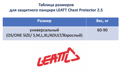 Защита панцирь Leatt Chest Protector 2.5 Black фото в интернет-магазине FrontFlip.Ru