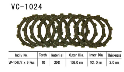 VESRAH   Диски сцепления VC-1024 фото в интернет-магазине FrontFlip.Ru