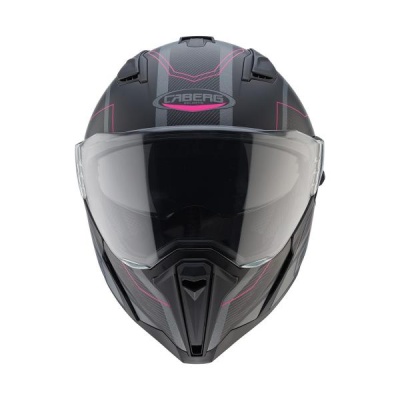 [CABERG] Мотошлем JACKAL SUPRA, цвет Черный Матовый/Антрацит/Розовый фото в интернет-магазине FrontFlip.Ru