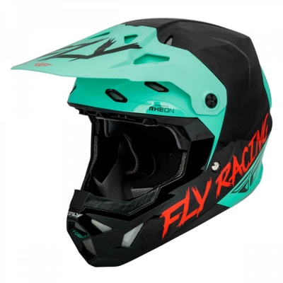 Шлем кроссовый FLY RACING FORMULA CP S.E. Rave, черный/бирюзовый/красный фото в интернет-магазине FrontFlip.Ru