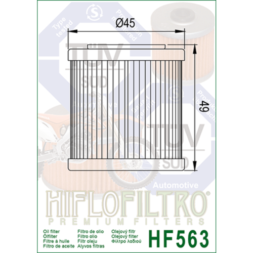 HIFLOFILTRO Масляные фильтры (HF563) фото в интернет-магазине FrontFlip.Ru