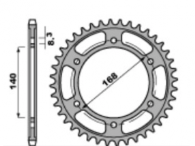 PBR Звезда задняя    4550-41   (сталь) фото в интернет-магазине FrontFlip.Ru