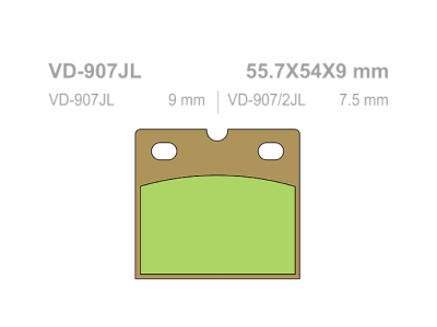 VESRAH Тормозные колодки  VD-907JL фото в интернет-магазине FrontFlip.Ru