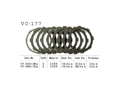 VESRAH   Диски сцепления VC-177 фото в интернет-магазине FrontFlip.Ru