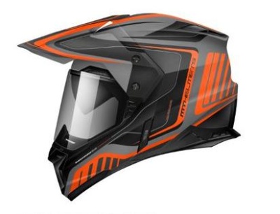 Шлем MT SYNCHRONY DUO SPORT TOURER Matt Platinum Black Orange фото в интернет-магазине FrontFlip.Ru