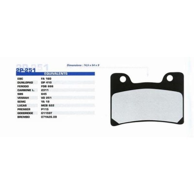 NISSIN Тормозные колодки  2P-251NS  (251) фото в интернет-магазине FrontFlip.Ru