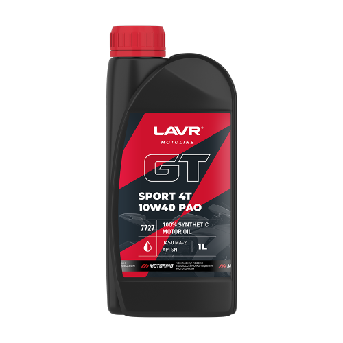 LAVR MOTO Моторное масло GT SPORT 4T 10W40 SN, 1 л фото в интернет-магазине FrontFlip.Ru