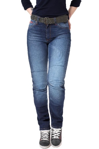 Мотоджинсы STARKS LADY SNAKE STRONG stretch SLIM FIT женские Синий Потертый фото в интернет-магазине FrontFlip.Ru