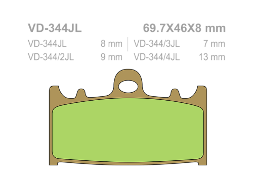 VESRAH Тормозные колодки  VD-344/2JL  (214) фото в интернет-магазине FrontFlip.Ru