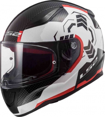 LS2 Мотошлем FF353 RAPID GHOST черно-бело-красный фото в интернет-магазине FrontFlip.Ru