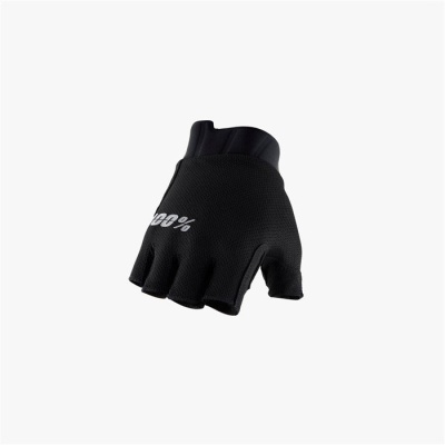 Велоперчатки 100% Exceeda Gel Short Finger Glove Solid Black фото в интернет-магазине FrontFlip.Ru