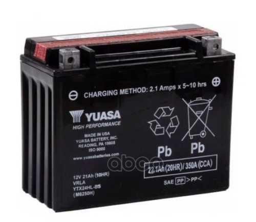 YUASA   Аккумулятор  YTX24HL-BS(Y50-N18L-A,A 3) с электролитом фото в интернет-магазине FrontFlip.Ru