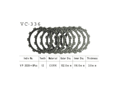 VESRAH   Диски сцепления VC-336 фото в интернет-магазине FrontFlip.Ru