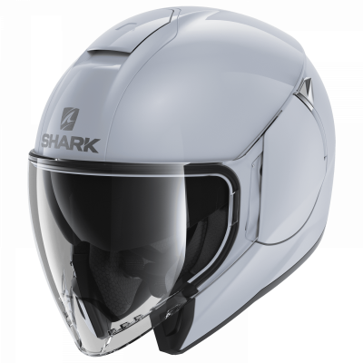 Шлем SHARK CITYCRUISER DUAL BLANK White/Silver Glossy фото в интернет-магазине FrontFlip.Ru
