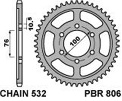 PBR Звезда задняя    806-44   (сталь) фото в интернет-магазине FrontFlip.Ru