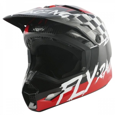 Шлем кроссовый FLY RACING KINETIC Sketch детский, красный/черный/серый фото в интернет-магазине FrontFlip.Ru
