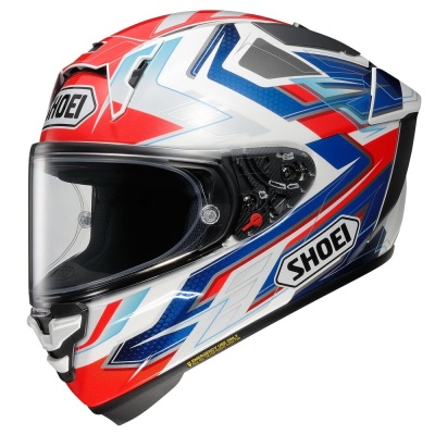 SHOEI Мотошлем X-Spirit PRO ESCALATE бело-сине-красно-серый, TC-10 фото в интернет-магазине FrontFlip.Ru