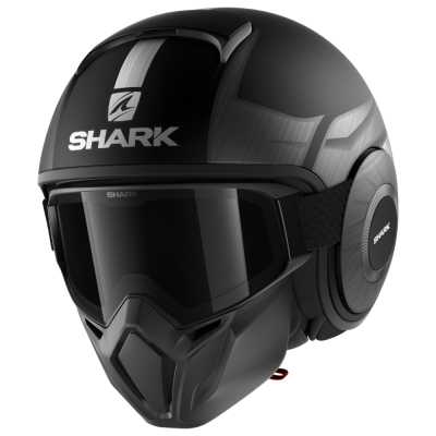 Шлем SHARK STREET DRAK TRIBUTE RM MAT Black-Silver фото в интернет-магазине FrontFlip.Ru
