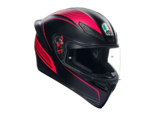 AGV Шлем K-1 E2206 WARMUP BLACK/PINK фото в интернет-магазине FrontFlip.Ru