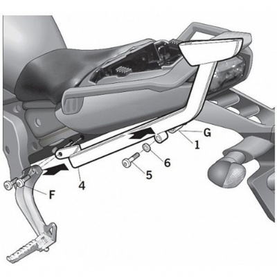 Крепление кофра SHAD Yamaha FZ1 (06-15), задний фото в интернет-магазине FrontFlip.Ru