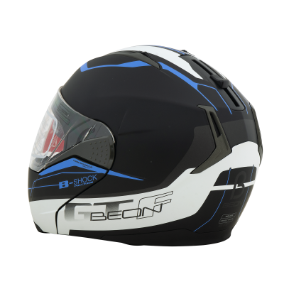 Шлем Beon B-700 matt black/white/blue фото в интернет-магазине FrontFlip.Ru