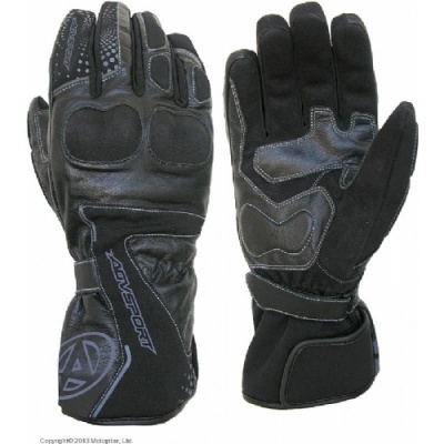 AGVSPORT Кожаные перчатки Voyager черные фото в интернет-магазине FrontFlip.Ru