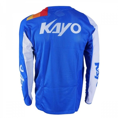 Футболка для мотокросса KAYO, синий/белый фото в интернет-магазине FrontFlip.Ru