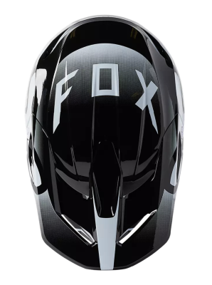Мотошлем подростковый Fox V1 Leed Youth Helmet Black/White фото в интернет-магазине FrontFlip.Ru