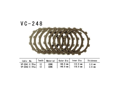 VESRAH   Диски сцепления VC-248 фото в интернет-магазине FrontFlip.Ru