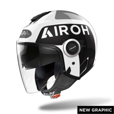 Мотошлем AIROH HELIOS UP WHITE GLOSS фото в интернет-магазине FrontFlip.Ru