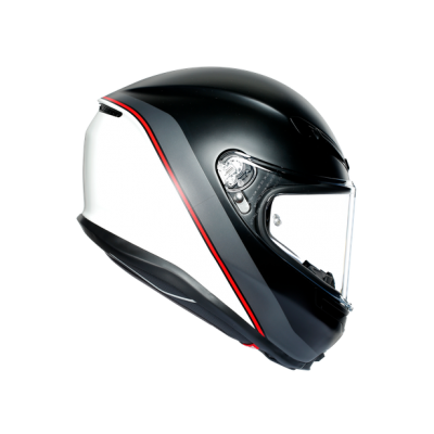 Шлем AGV K-6 MULTI Minimal Pure Matt Black/White/Red фото в интернет-магазине FrontFlip.Ru