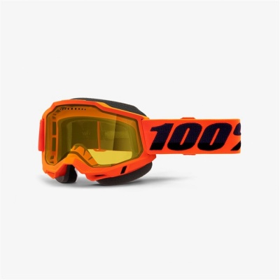 Очки 100% Accuri 2 Snowmobile Goggle Neon Orange /Yellow Vented Dual Lens (50223-608-05) фото в интернет-магазине FrontFlip.Ru
