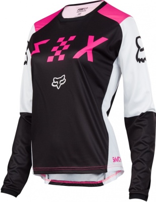 Мотоджерси женская Fox Switch Womens Jersey Black/Pink фото в интернет-магазине FrontFlip.Ru