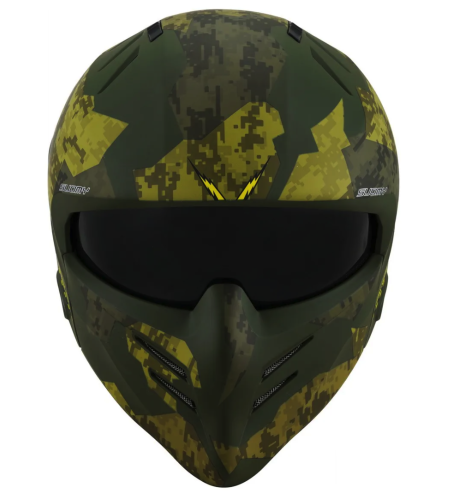 [SUOMY] Мотошлем ARMOR URBAN SQUAD CAMOUFLAGE, цвет Зеленый Матовый фото в интернет-магазине FrontFlip.Ru
