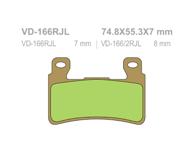 VESRAH Тормозные колодки  VD-166RJL  (245) фото в интернет-магазине FrontFlip.Ru