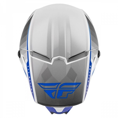 Шлем кроссовый FLY RACING KINETIC Drift, синий/серый/белый фото в интернет-магазине FrontFlip.Ru