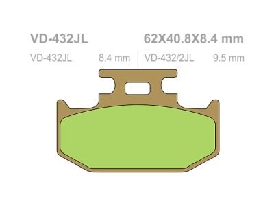 VESRAH Тормозные колодки  VD-432JL  (227) фото в интернет-магазине FrontFlip.Ru
