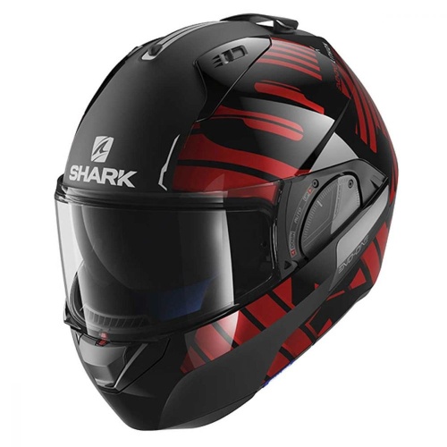 [SHARK] Мотошлем EVO-ONE 2 LITHION DUAL, цвет Черный Матовый/Красный фото в интернет-магазине FrontFlip.Ru