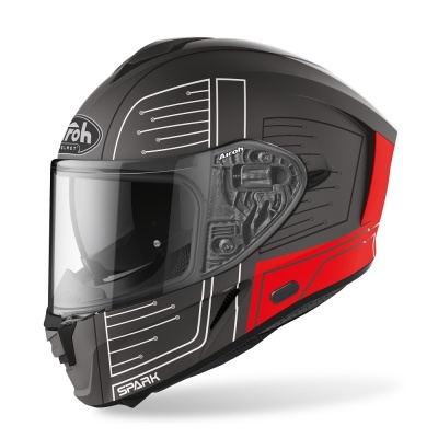 AIROH шлем интеграл SPARK CYRCUIT RED MATT фото в интернет-магазине FrontFlip.Ru