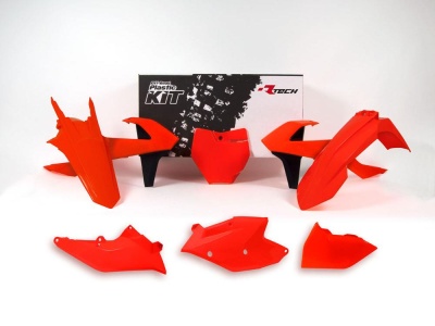RTech Комплект пластика KTM SX125-150/SXF250-450 16-18 # SX250/XC-F/XC250-450 17-18 оранжевый неон (moto parts) фото в интернет-магазине FrontFlip.Ru