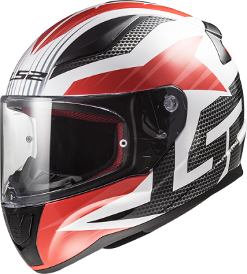 LS2 Мотошлем FF353 RAPID GRID бело-красный фото в интернет-магазине FrontFlip.Ru