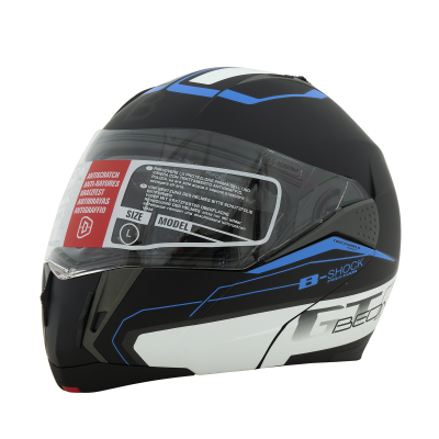 Шлем Beon B-700 matt black/white/blue фото в интернет-магазине FrontFlip.Ru