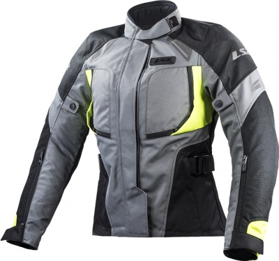 LS2 Мотокуртка женская PHASE LADY JACKET серо-черно-желтый фото в интернет-магазине FrontFlip.Ru