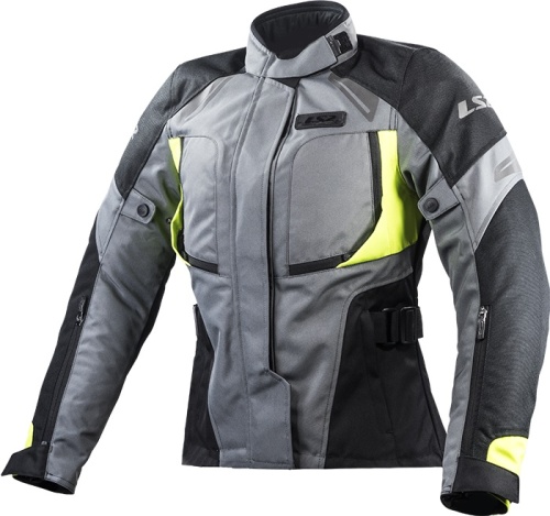 LS2 Мотокуртка женская PHASE LADY JACKET серо-черно-желтый фото в интернет-магазине FrontFlip.Ru
