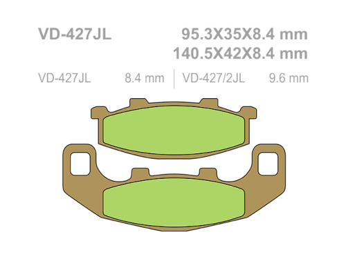 VESRAH Тормозные колодки  VD-427/2JL  (252) фото в интернет-магазине FrontFlip.Ru